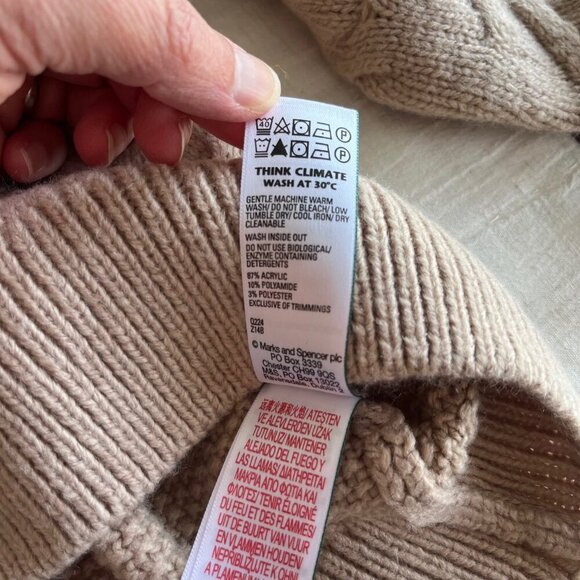 NWT Marks & Spencer Turtleneck Chunky Cableknit Sweater | Size Small - Picture 9 of 9